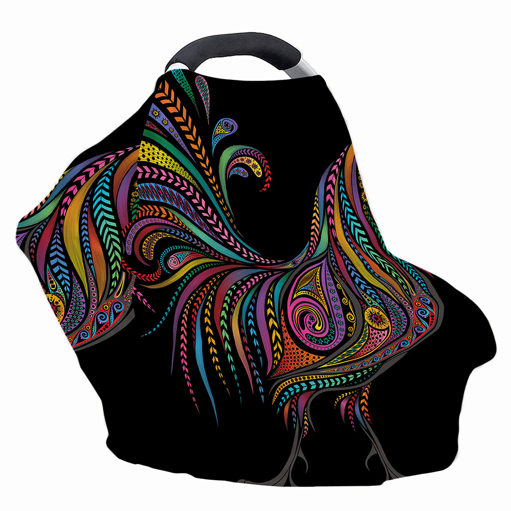 Colorful Rooster Print Baby Seat Cover