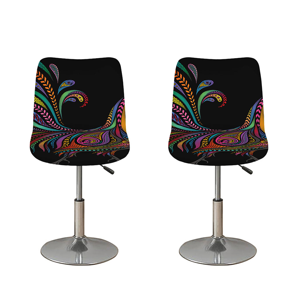 Colorful Rooster Print Bar Stool Covers