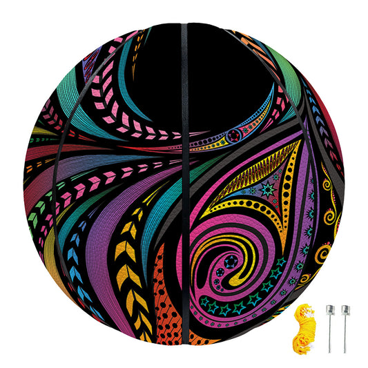 Colorful Rooster Print Basketball