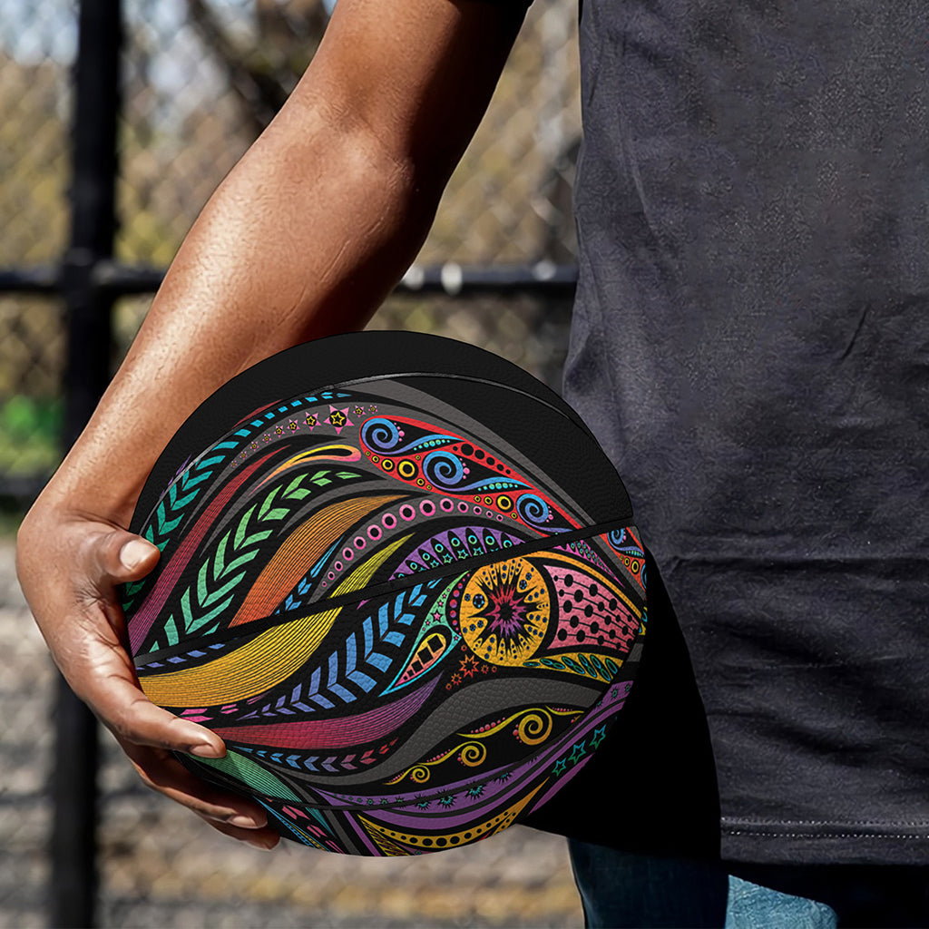 Colorful Rooster Print Basketball