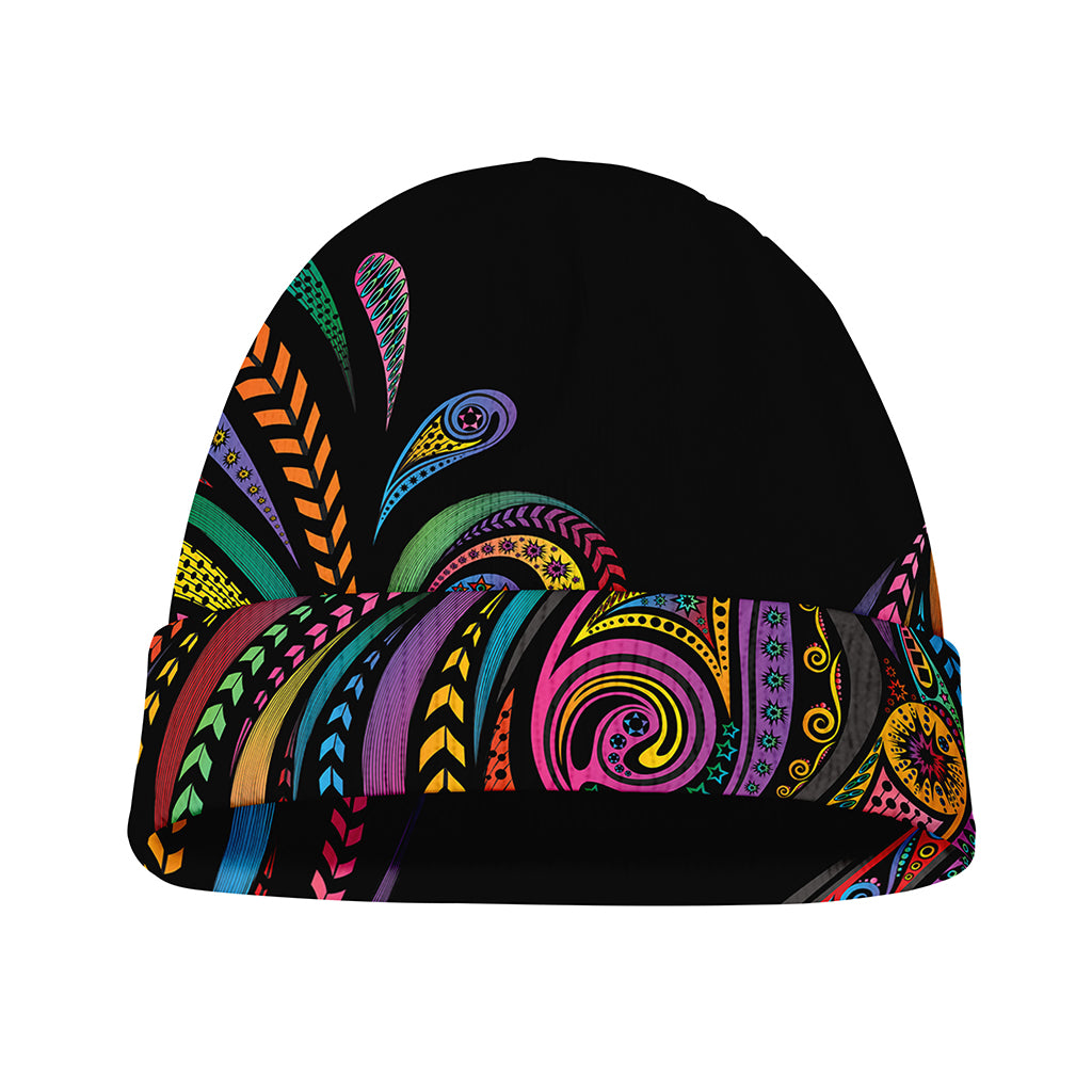 Colorful Rooster Print Beanie