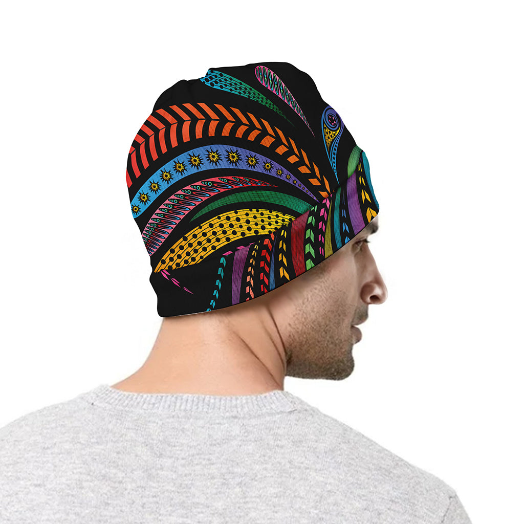 Colorful Rooster Print Beanie