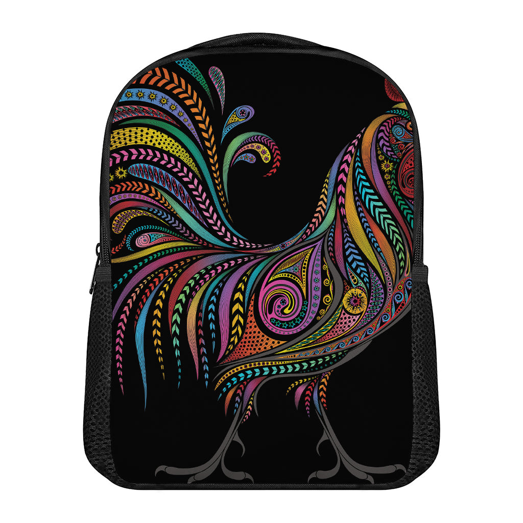 Colorful Rooster Print Casual Backpack