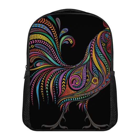 Colorful Rooster Print Casual Backpack