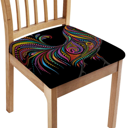 Colorful Rooster Print Chair Cushion Cover