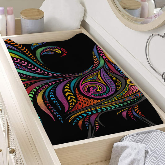 Colorful Rooster Print Changing Pad Cover