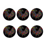Colorful Rooster Print Coaster Set