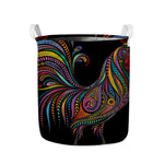 Colorful Rooster Print Collapsible Laundry Basket