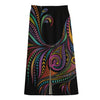 Colorful Rooster Print Cotton Front Slit Maxi Skirt