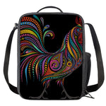 Colorful Rooster Print Crossbody Lunch Bag