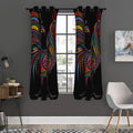 Colorful Rooster Print Grommet Curtain Panels