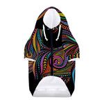 Colorful Rooster Print Dog Zip Up Hoodie