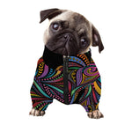 Colorful Rooster Print Dog Zip Up Jacket