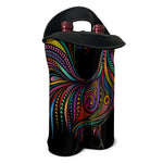 Colorful Rooster Print Double Neoprene Wine Tote