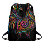 Colorful Rooster Print Drawstring Backpack