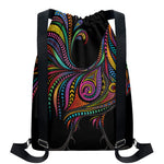 Colorful Rooster Print Drawstring Backpack