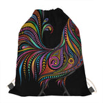 Colorful Rooster Print Drawstring Bag