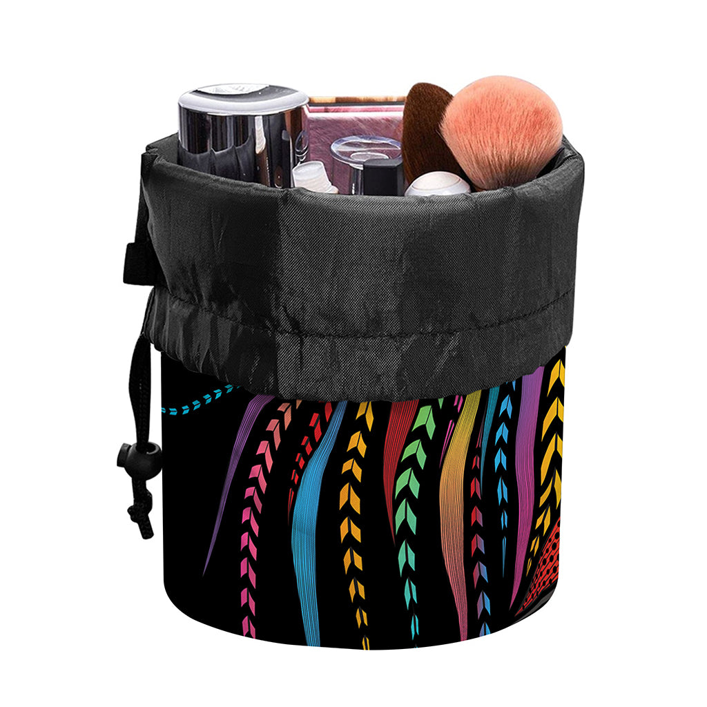 Colorful Rooster Print Drawstring Makeup Bag