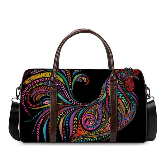 Colorful Rooster Print Duffle Bag