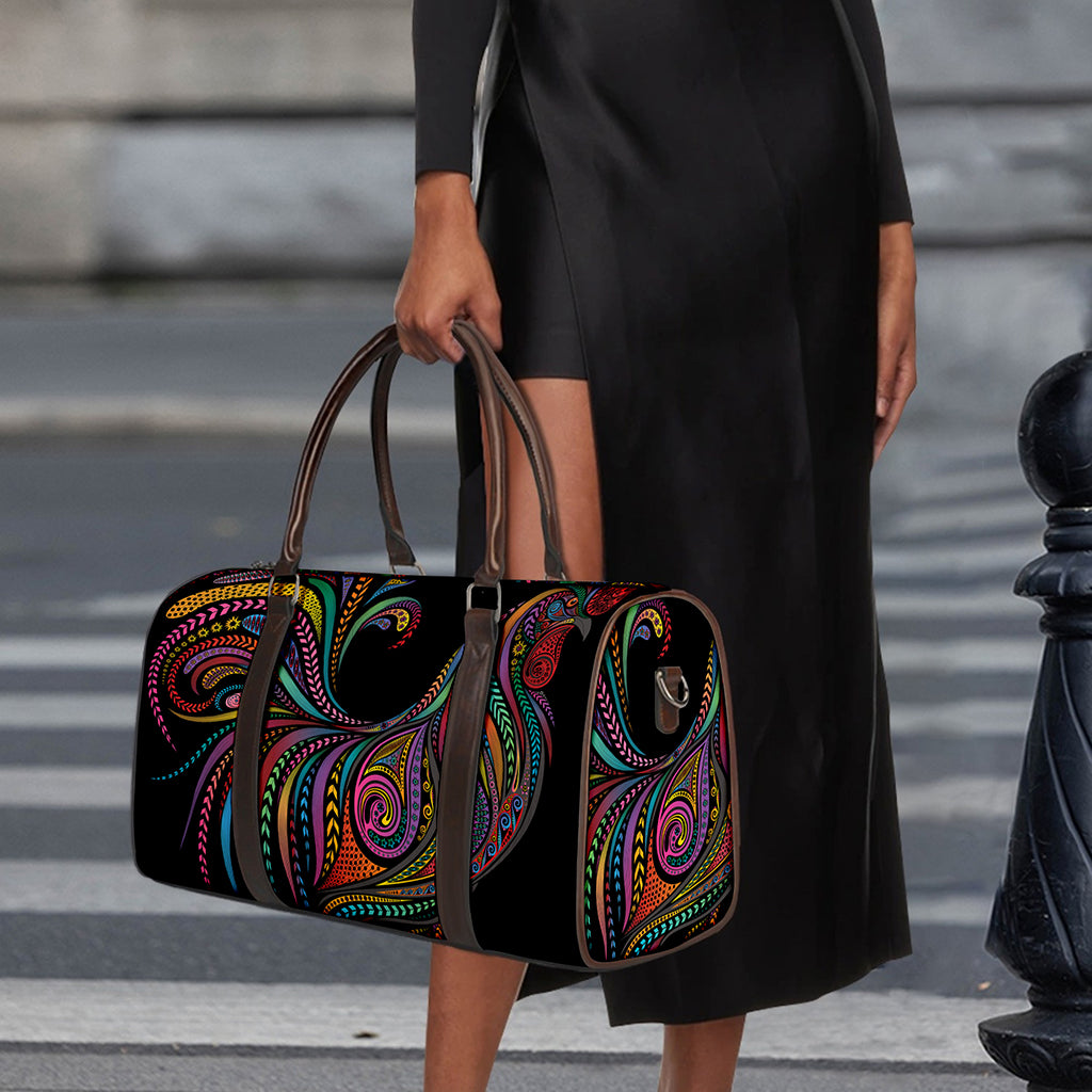 Colorful Rooster Print Duffle Bag