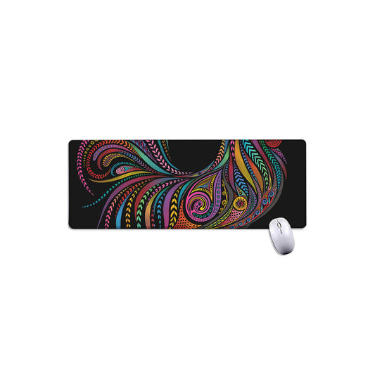 Colorful Rooster Print Extended Mouse Pad