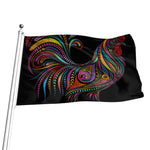 Colorful Rooster Print Flag