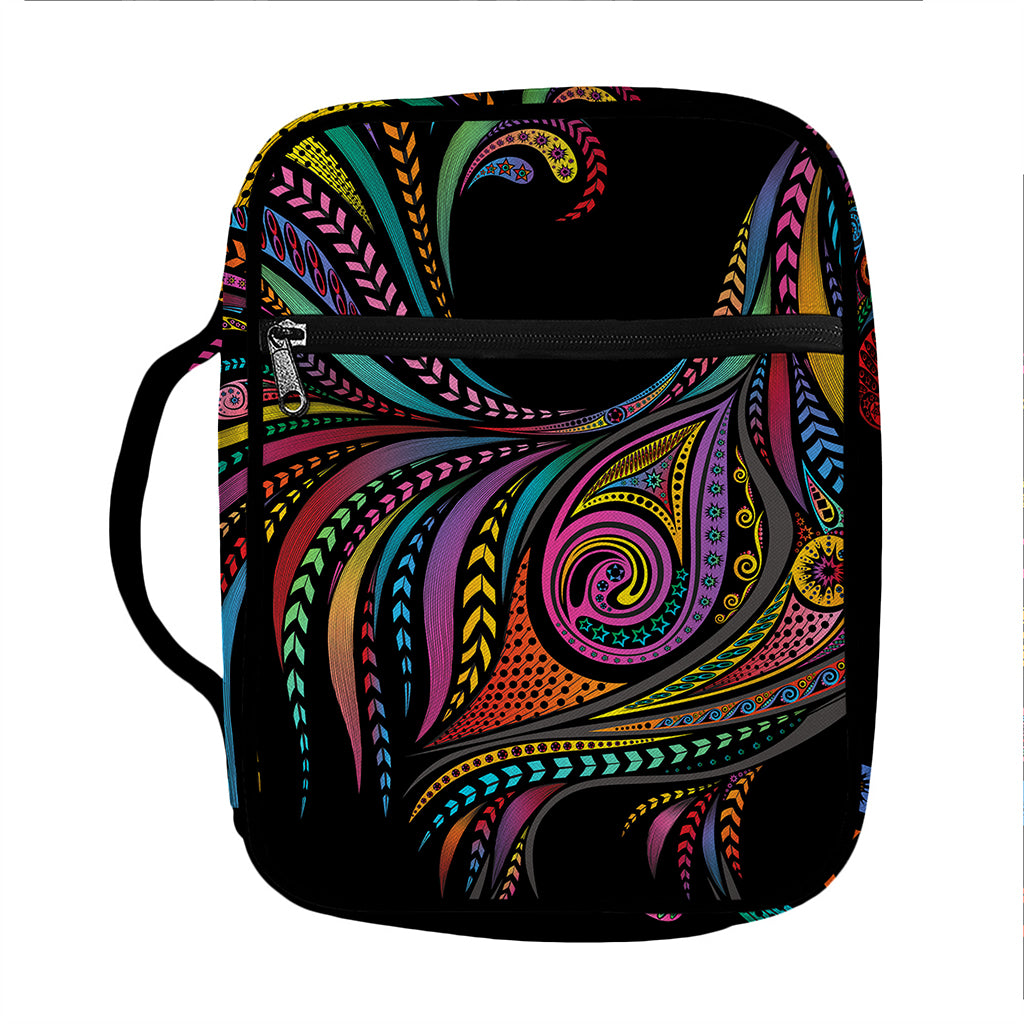 Colorful Rooster Print Front Pocket Bible Bag