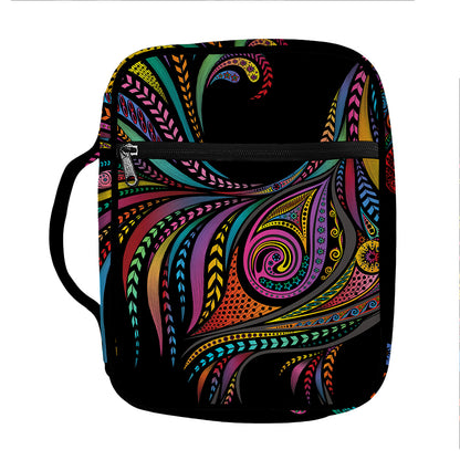 Colorful Rooster Print Front Pocket Bible Bag