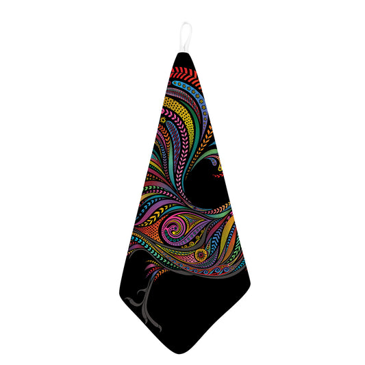 Colorful Rooster Print Hand Towel