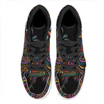 Colorful Rooster Print High Top Leather Sneakers