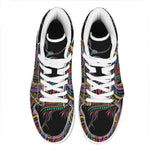 Colorful Rooster Print High Top Leather Sneakers