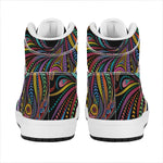 Colorful Rooster Print High Top Leather Sneakers