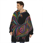 Colorful Rooster Print Hoodie Blanket