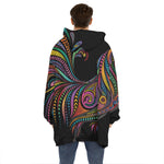 Colorful Rooster Print Hoodie Blanket
