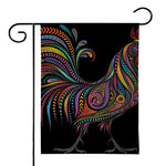 Colorful Rooster Print House Flag