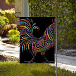Colorful Rooster Print House Flag