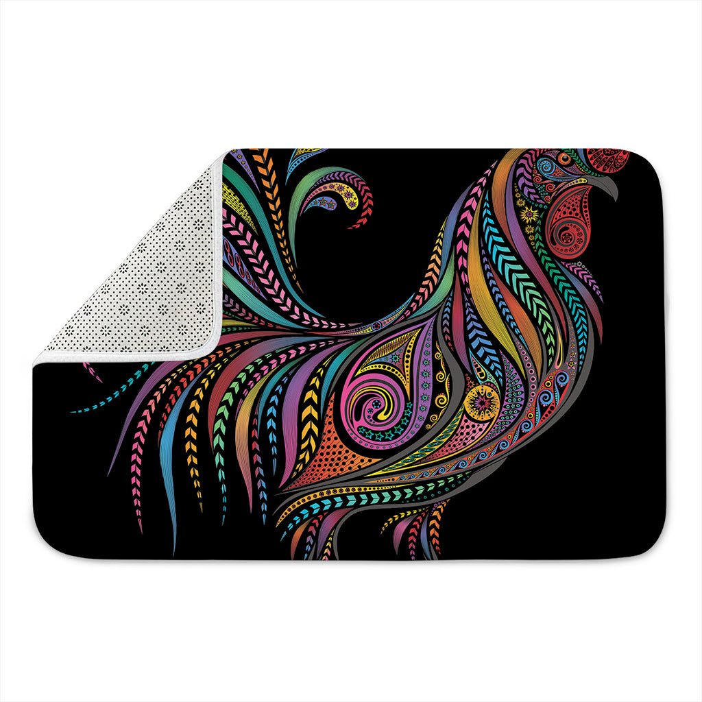Colorful Rooster Print Indoor Door Mat