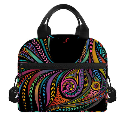 Colorful Rooster Print Insulated Lunch Bag
