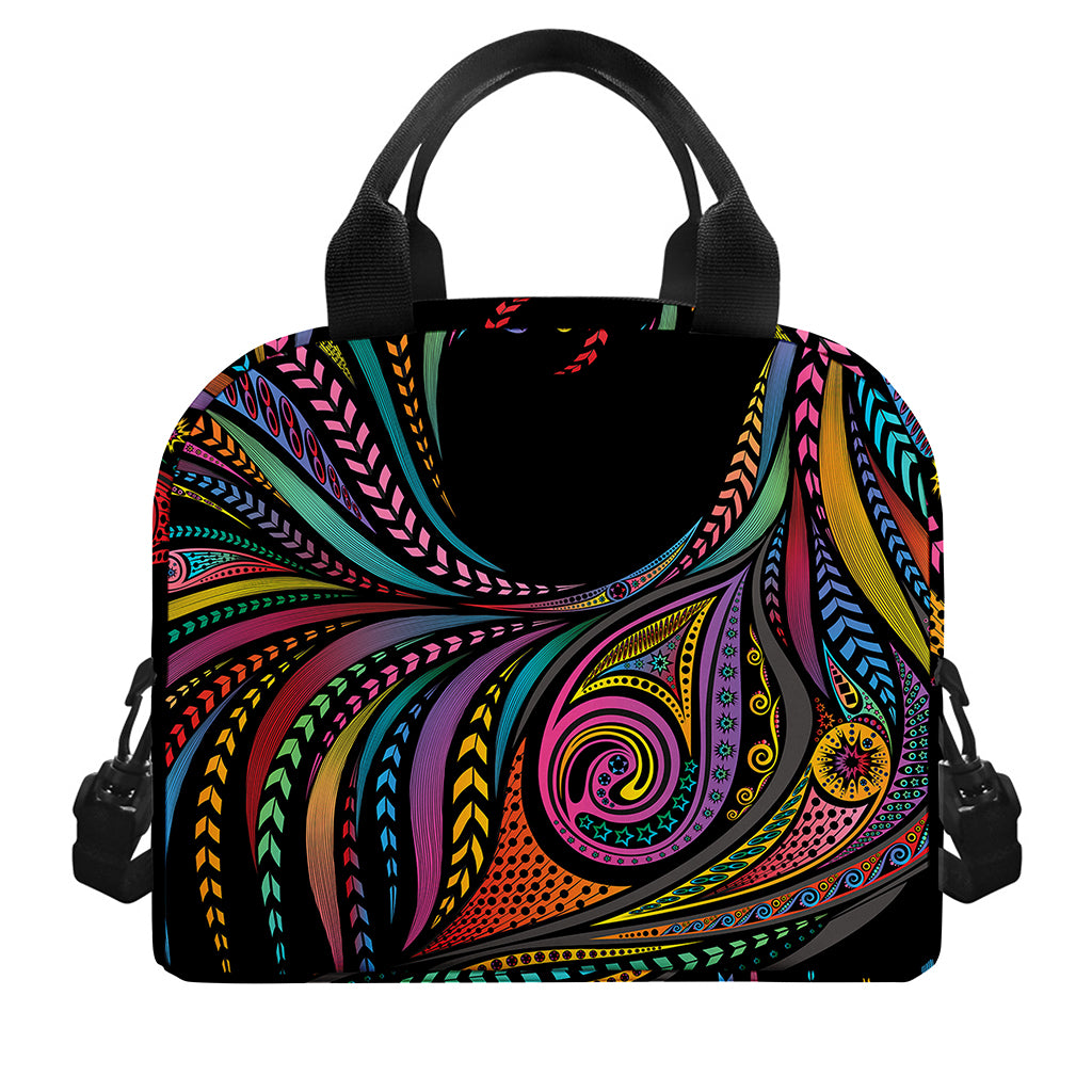 Colorful Rooster Print Insulated Lunch Bag