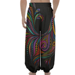Colorful Rooster Print Lantern Pants