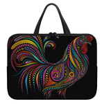 Colorful Rooster Print Laptop Sleeve With Handle