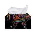 Colorful Rooster Print Leather Tissue Box Cover