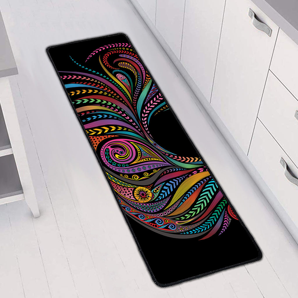 Colorful Rooster Print Long Kitchen Mat
