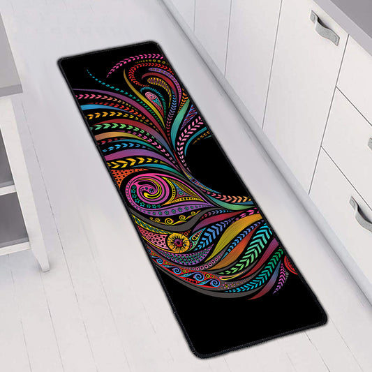 Colorful Rooster Print Long Kitchen Mat