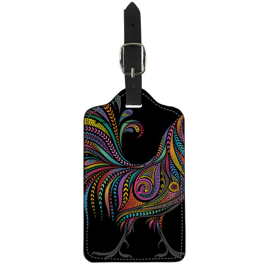Colorful Rooster Print Luggage Tag