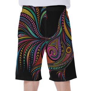 Colorful Rooster Print Men's Beach Shorts