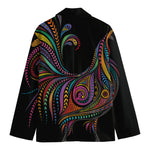 Colorful Rooster Print Men's Blazer