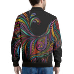 Colorful Rooster Print Men's Bomber Jacket
