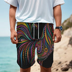 Colorful Rooster Print Men's Cargo Shorts