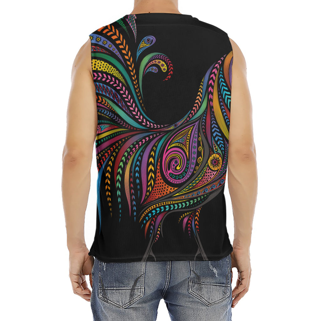 Colorful Rooster Print Men's Fitness Tank Top